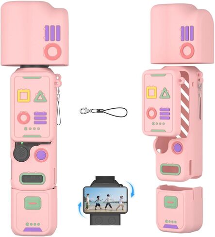 Coyktonty Osmo Pocket 4 Silicone Cover Kit, Compatible with DJI Osmo Pocket 4 Creator Combo Accessories (Pink) in Kuwait