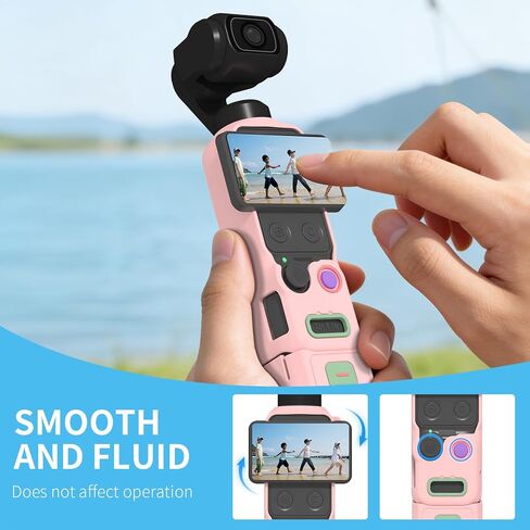 Coyktonty Osmo Pocket 4 Silicone Cover Kit, Compatible with DJI Osmo Pocket 4 Creator Combo Accessories (Pink) in Kuwait