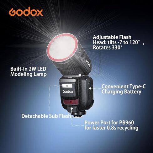 GODOX V100 F GODOX Flash for Fuji – Touchscreen Control 100W TTL Camera Flash 【Godox V1 for Fujifilm】 Upgraded 70 Full Power Consecutive Flashes Camera Flash (V100 for Fuji) in Kuwait