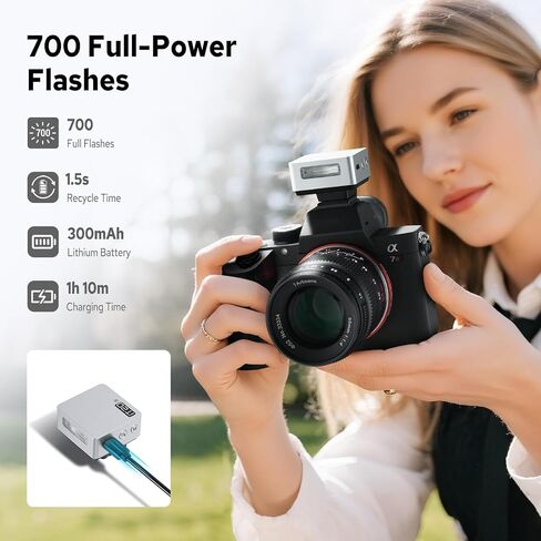 Godox iT20 iT20-S Flash for Sony, Mini TTL Flash with Intuitive Screen, 1.5s Recycle, 700 Full Power Flashes, USB-C Charge, Built-in Battery, GODOX iT20S iT20 S Pocket Flash Speedlight (Silver) in Kuwait