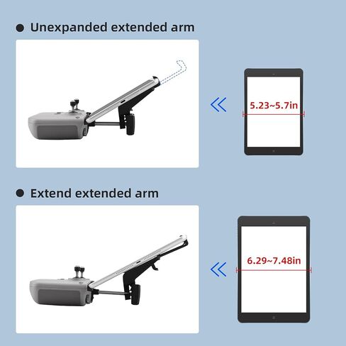 HeiyRC Adjustable Tablet Holder for DJI Neo/4K/4 Pro/2/Mini 3/AIR 3/2S/Mavic 3 Drone Remote Controller - 7-10.5 Inch Tablet Clip Stand Mount for iPad Mini/Air in Kuwait