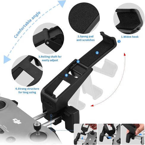 HeiyRC Adjustable Tablet Holder for DJI Neo/4K/4 Pro/2/Mini 3/AIR 3/2S/Mavic 3 Drone Remote Controller - 7-10.5 Inch Tablet Clip Stand Mount for iPad Mini/Air in Kuwait