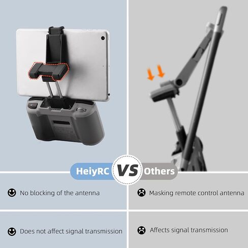 HeiyRC Adjustable Tablet Holder for DJI Neo/4K/4 Pro/2/Mini 3/AIR 3/2S/Mavic 3 Drone Remote Controller - 7-10.5 Inch Tablet Clip Stand Mount for iPad Mini/Air in Kuwait
