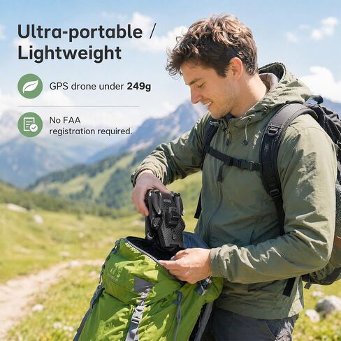 Drones with camera for adults 4K ,Obstacle Avoidance Drone with GPS Auto Return, Foldable Quadcopter Under 249g with 3-Axis Gimbal, Dual Cameras, HD Screen Controller, Follow Me, 40 Min Flight Time, Beginner Friendly in Kuwait