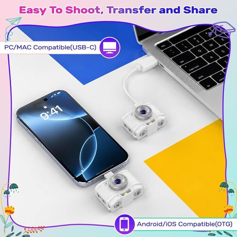 Retro Mini Keychain Digital Camera: 1080P Pocket-Size Video Camera | Built-in Flash and 5 Vintage Filters, with 32GB Card, 1.47’’ HD Display, USB-C Rechargeable, for Teens Y2K Travel Party Vlog in Kuwait