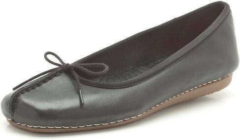 Clarks Women's Freckle Ice Ballet Flats, Black Black Leather, 7 UK in Kuwait