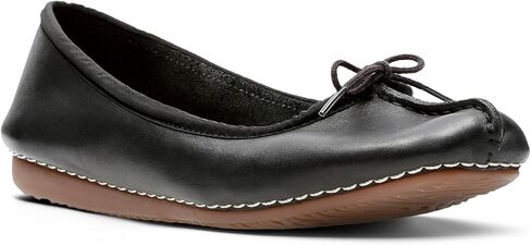 Clarks Women's Freckle Ice Ballet Flats, Black Black Leather, 7 UK in Kuwait