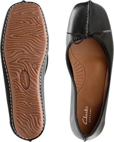 Clarks Women's Freckle Ice Ballet Flats, Black Black Leather, 7 UK in Kuwait