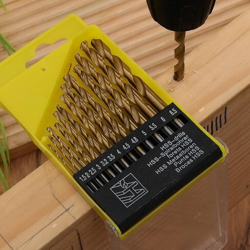 13Pcs Titanium Plated Twist Drill Bits Metal Wood DIY Drilling Tool Set in Kuwait