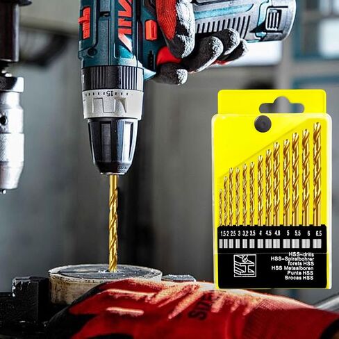 13Pcs Titanium Plated Twist Drill Bits Metal Wood DIY Drilling Tool Set in Kuwait