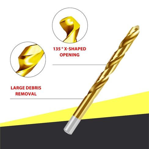 13Pcs Titanium Plated Twist Drill Bits Metal Wood DIY Drilling Tool Set in Kuwait
