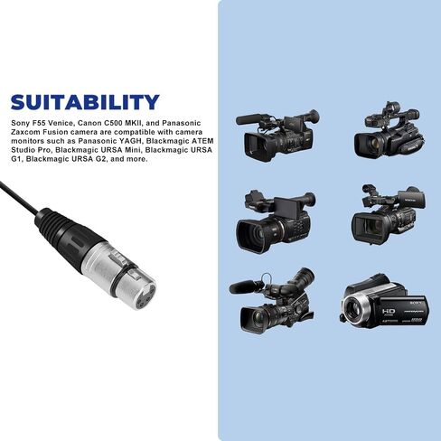4-Pin XLR Power Adapter Compatible with Sony F55 Venice Canon C500 MKII Panasonic Zaxcom Fusion, 12V 5A, 60W, Black, Compact, Fast Charging in Kuwait