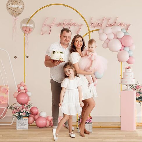 Snughome Arch Backdrop Stand, Set of 2 Metal Balloon Arch Stand (7.2FT+6FT), Gold Wedding Arch Frame for Party, Baby Shower, Holiday, Ideal for Balloon Flower in Kuwait