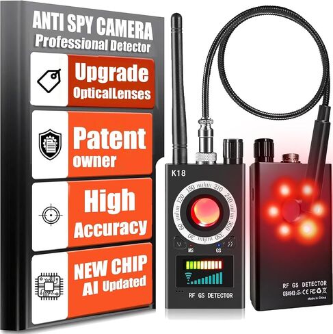 LBO Professional Hidden Camera Detector, AI Anti-Spy Camera RF Signal Finder & WiFi Scanner Hidden Bug Listening Devices Privacy Pen Detector for GPS Trackers Office/Car Security Hotel Safety in Saudi Arabia