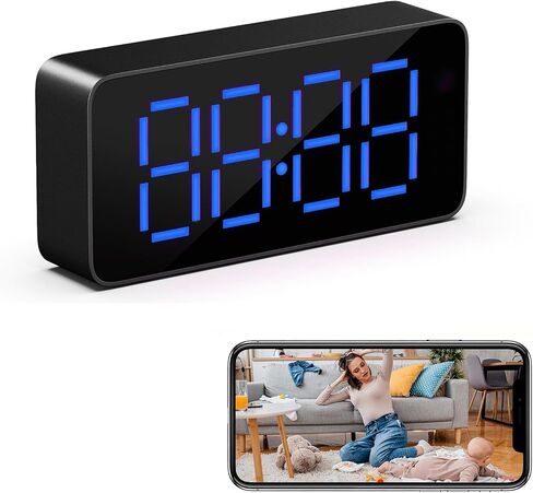 Hidden Camera Clock 1080P HD Wireless Spy Camera for Indoor Security WiFi Nanny Cam with Motion Detection and Night Vision in Kuwait