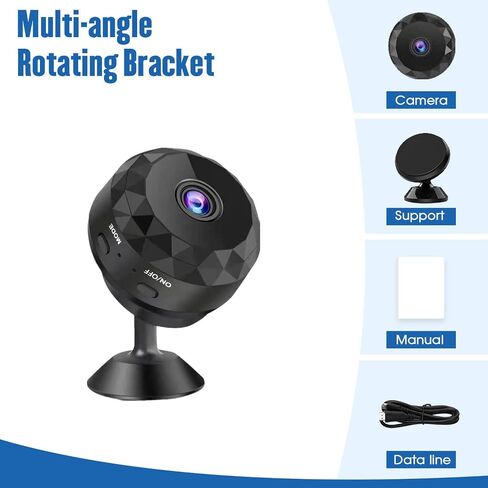 Wireless Security Camera for Travel, Renters & Pet Monitoring - 2.4GHz WiFi Indoor/Outdoor, USB Rechargeable, Night Vision, Mobile App, Cloud Storage & No SD Card Needed (No-Drill Design) in Kuwait