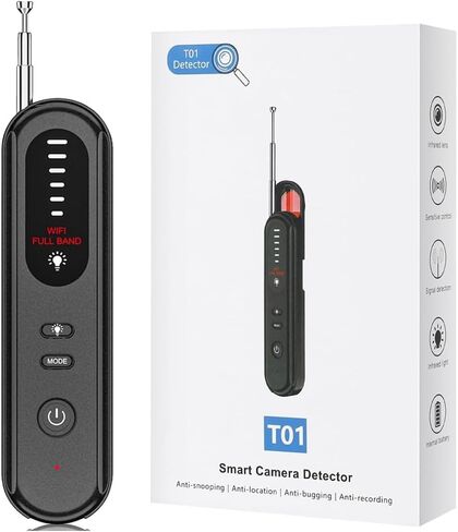Hidden Camera Detector, Portable Anti-Spy Camera Finder with IR Lens Scanner, Wireless Rechargeable Bug Listening Device for Hotel, Office, Car, Rental House in Kuwait