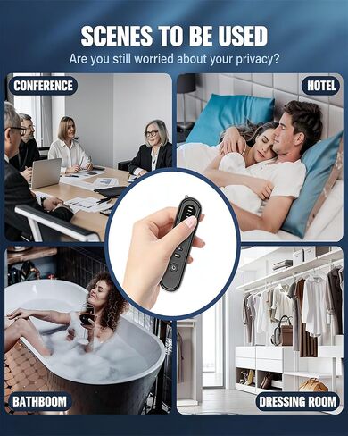 Hidden Camera Detector, Portable Anti-Spy Camera Finder with IR Lens Scanner, Wireless Rechargeable Bug Listening Device for Hotel, Office, Car, Rental House in Kuwait