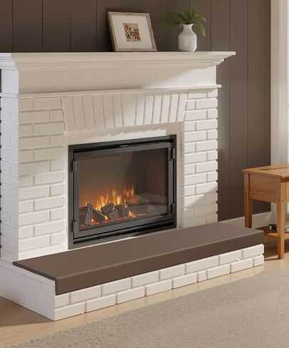 Fireplace Baby Proofing 80'', Soft Seat Hearth Cushion for BabyProof, Brown | Memory Foam Brick Fire Place Bumper Protector Soft Seat Pad for Babies Child Children Toddlers in Kuwait