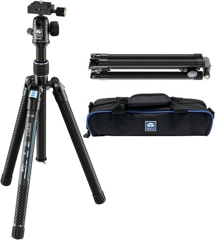SIRUI 60" Carbon Fiber Tripod for Camera with 360° Panoramic Ball Head, Arca QR Plate, Compact Lightweight 2.1lbs Travel Tripod for DSLR Video Camcorder, Max Load 10kg, Traveler X-III in Kuwait