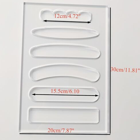 6 in1 Board Handle Router Template for Woodworking 1/4'' Thick DIY Router Template Grab Handle Acrylic Inlay Template Decorative Guide, Transparent in Kuwait