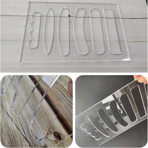 6 in1 Board Handle Router Template for Woodworking 1/4'' Thick DIY Router Template Grab Handle Acrylic Inlay Template Decorative Guide, Transparent in Kuwait