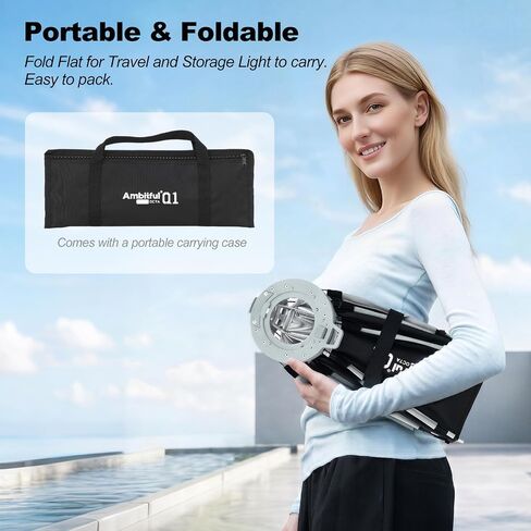 Ambitful Q1 Quick Release Softbox, with Mini Bowens Mount, 8x22 in Strip | Strip Softbox Photography lighting modifier, With Mini Bowens Mount For NANLITE Forza 60C in Kuwait