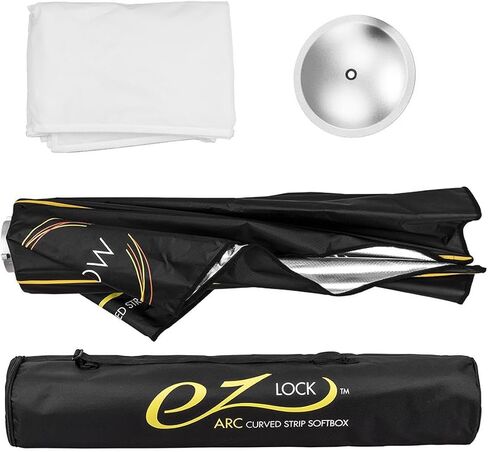 Glow EZ Lock 16x60 ARC Curved Strip Light Softbox Bowens Mount Softbox for Strobes, Monolights & Other Lights Transforms into Curved Reflector Strip Light Soft Box with White Curved Diffuser Screen in Kuwait