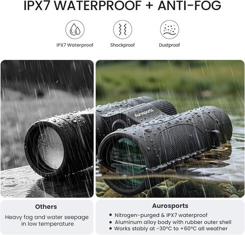 12x42 High Powered Binoculars for Adults, IPX7 Waterproof Long Range | HD Optical Imaging, BAK4 Prism, Lightweight Durable Aluminum Alloy Body, Ideal for Bird Watching, Hunting & Cruise Ship in Kuwait
