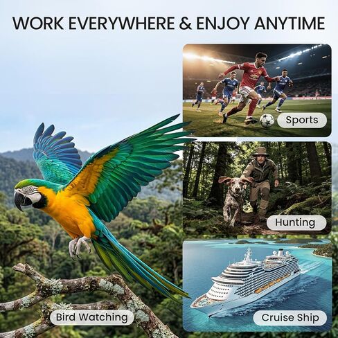 12x42 High Powered Binoculars for Adults, IPX7 Waterproof Long Range | HD Optical Imaging, BAK4 Prism, Lightweight Durable Aluminum Alloy Body, Ideal for Bird Watching, Hunting & Cruise Ship in Kuwait
