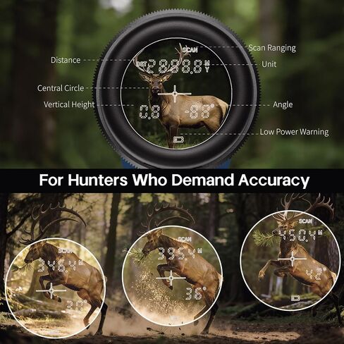 Hunting Binoculars with Rangefinder 10x42 HD 1968 Yard | 0.15s Fast Ranging, Accuracy ±0.5m, IP65 Waterproof, Included Bino Tripod Adapter, Long Range Laser Rangefinding for Hunter in Kuwait