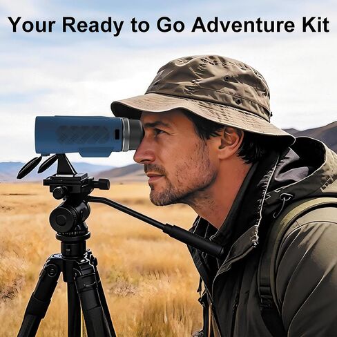 Hunting Binoculars with Rangefinder 10x42 HD 1968 Yard | 0.15s Fast Ranging, Accuracy ±0.5m, IP65 Waterproof, Included Bino Tripod Adapter, Long Range Laser Rangefinding for Hunter in Kuwait