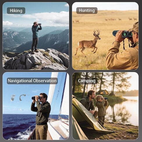 Hunting Binoculars with Rangefinder 10x42 HD 1968 Yard | 0.15s Fast Ranging, Accuracy ±0.5m, IP65 Waterproof, Included Bino Tripod Adapter, Long Range Laser Rangefinding for Hunter in Kuwait