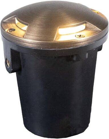 VOLT 12V 3-in-1 Waterproof IP68 Mini in-Grade Light (Turret Top) | Low Voltage, Cold Forged Brass Top, Lamp Ready, PVC Body, Glass Lens, Use Underwater In-Grade or As a Well Light in Kuwait