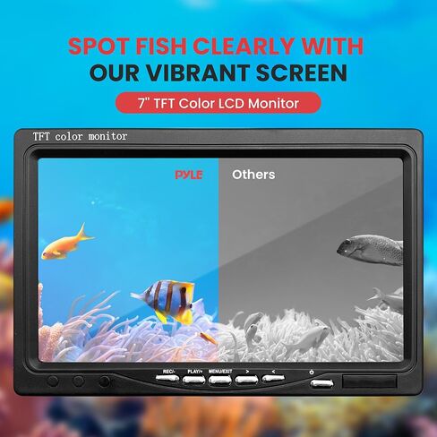 Pyle, Underwater Fishing Camera, LCD Monitor, Night Vision, 7-inch TFT, IP68 Water Resistant, Infrared LED, Removable Sun-Visor, 12V Li-ion Battery, 4500 mAh, Waterproof Suitcase, 50m Cable in Saudi Arabia