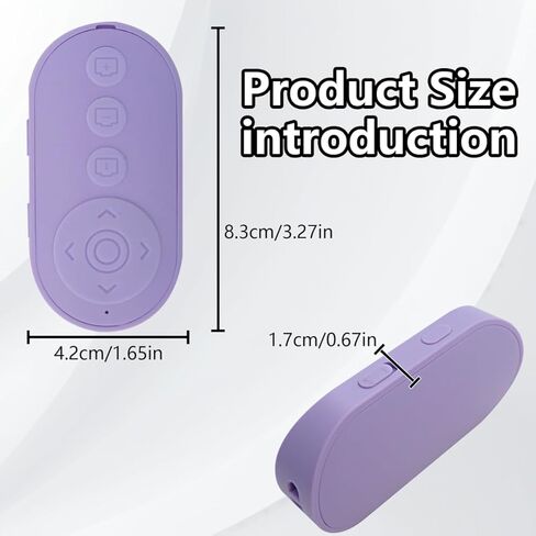 Upgraded Bluetooth Camera Remote with Zoom - Compatible with i-Phone Android Smartphones - Purple in Kuwait