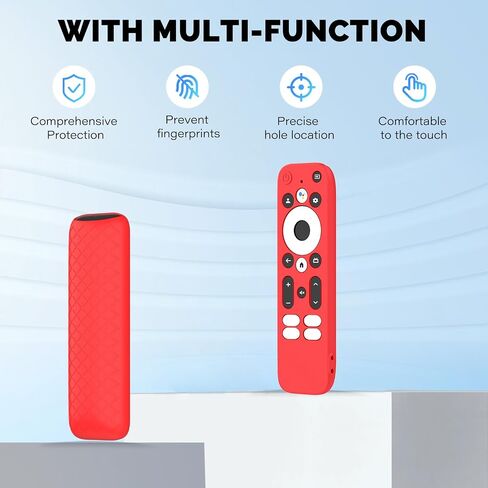 Case for Onn 4K Plus Remote Control,NOUKAJU Remote Control Protective Cover with Lanyard,Drop-Proof,Protective Cover for Onn 4K Pro(Red) in Kuwait