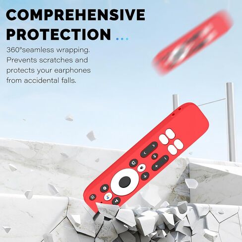 Case for Onn 4K Plus Remote Control,NOUKAJU Remote Control Protective Cover with Lanyard,Drop-Proof,Protective Cover for Onn 4K Pro(Red) in Kuwait