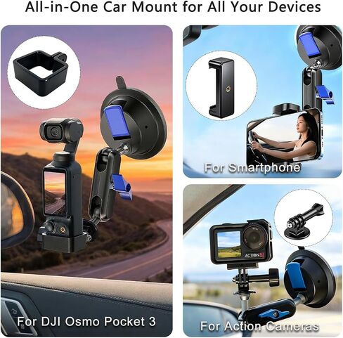 Tripod for DJI Osmo Action 6 & Car Mount for DJI Osmo Pocket 3, Phone in Kuwait