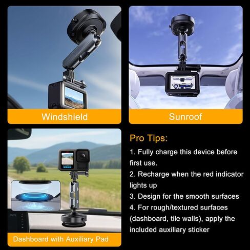 Tripod for DJI Osmo Action 6 & Electric Suction Cup Action Camera Mount in Kuwait