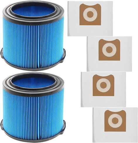 VF3500 Filter for Ridgid Shop Vac 3/4/4.5 Gallon Wet Dry Vacuums | Compatible with WD3050, WD4070, WD4080, WD4522, WD 4050, 4000RV, 4500RV Vacuums, Includes 2 VF3500 Filters & 4 Filter Bags in Kuwait