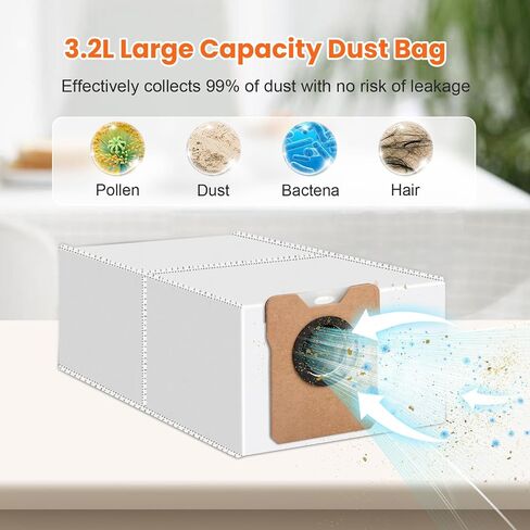 18 Pack C20 Dust Bags for eufy Omni C20 C10 Robot Vacuum Cleaner | 3.2L Large Capacity Vacuum Bags, Disposable Replacement Dust Bags in Kuwait