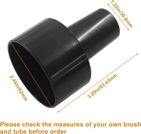 2 Pcs Vacuum Hose Adapter, 2‑1/2" to 1‑1/4" Reducer, Shop Vac Hose Adapter, Vacuum Attachment Adapter for Wet Dry Vac (Black) in Kuwait