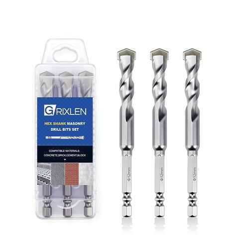 3 Pack 1/4"(6mm) Hex Shank Hammer Drill Masonry Drill Bits, 6" Length | for Concrete, Cement, Brick, Stone in Saudi Arabia