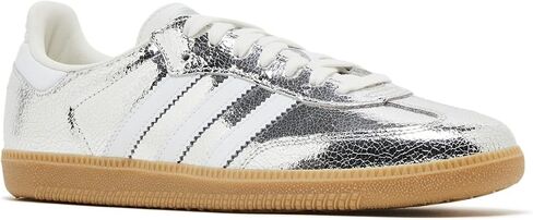 adidas Originals Samba Womens Sneaker, Silver Metallic/Footwear White/Core White, Size 6 in Kuwait