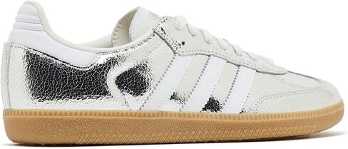 adidas Originals Samba Womens Sneaker, Silver Metallic/Footwear White/Core White, Size 6 in Kuwait