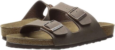 Birkenstock Mens Arizona Leather Open Toe Slip On Slippers, Mocha, Size 11.0 in Kuwait