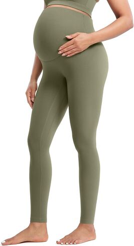 POSHDIVAH Creamluxe Maternity Leggings 25"/28" | Over The Belly,High Waisted,Buttery Soft,Stretchy,Pregnancy Yoga Pants,Active,Workout,Athletic in Saudi Arabia