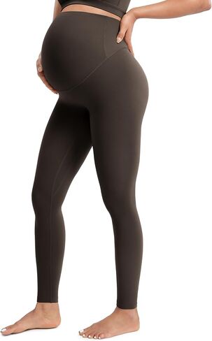 POSHDIVAH Creamluxe Maternity Leggings 25"/28" | Over The Belly,High Waisted,Buttery Soft,Stretchy,Pregnancy Yoga Pants,Active,Workout,Athletic in Saudi Arabia
