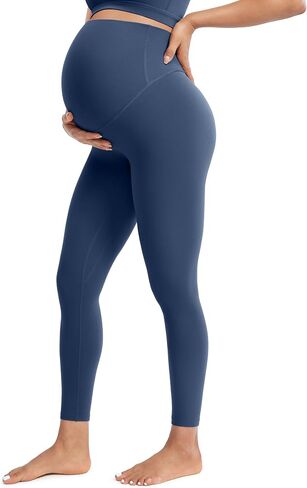 POSHDIVAH Creamluxe Maternity Leggings 25"/28" | Over The Belly,High Waisted,Buttery Soft,Stretchy,Pregnancy Yoga Pants,Active,Workout,Athletic in Saudi Arabia